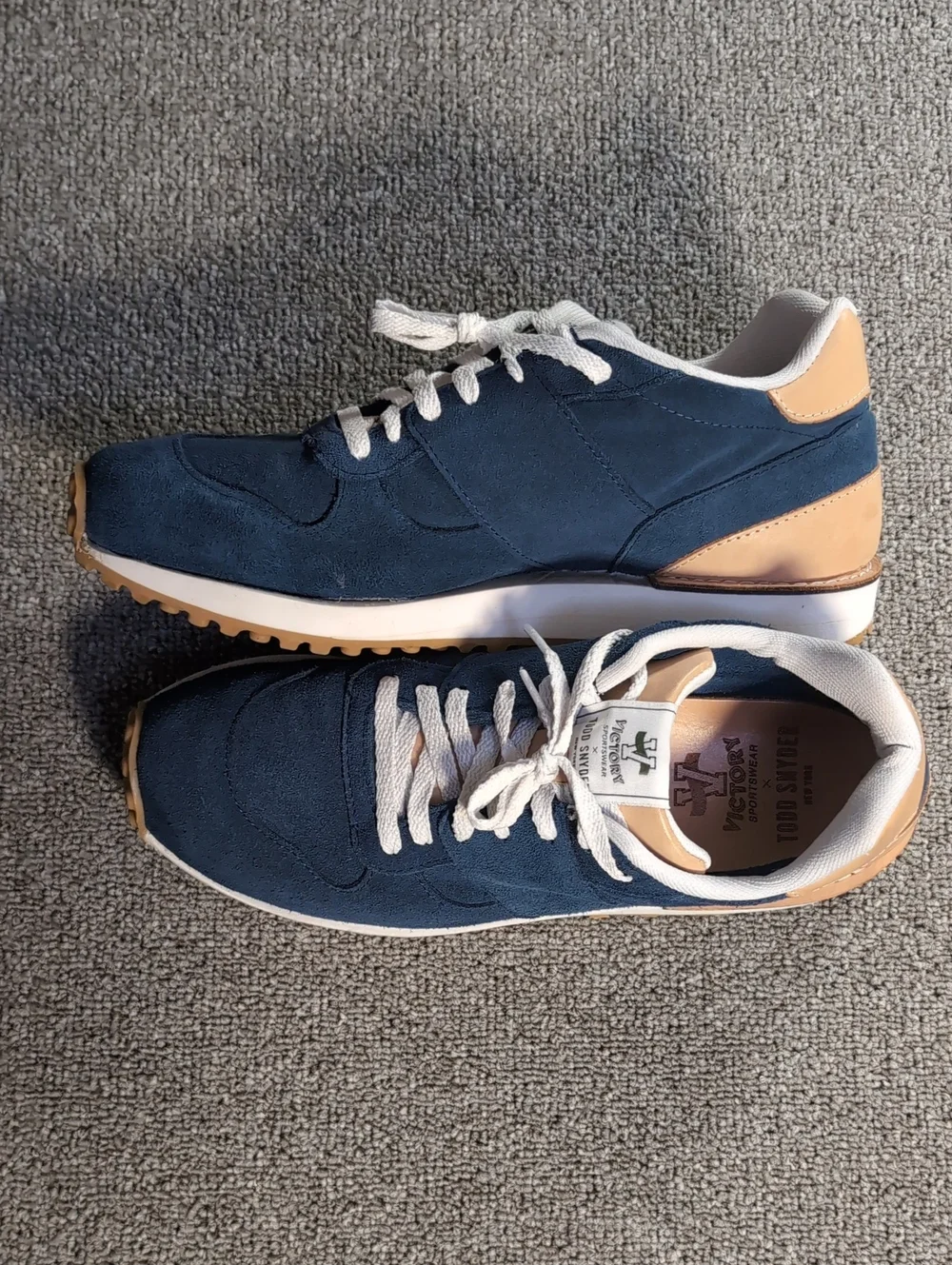 Todd Snyder x Victory Sportswear Speed Runner Sneaker in Blue Suede USA Made 9.0